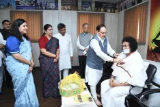 Nadda Meets Acharya Lokesh Muni During Chaturmas in Delhi