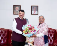 Nagaland Governor Calls on CM Fadnavis at Varsha Bungalow
