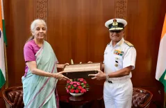 Navy Chief Calls on Finance Minister Sitharaman