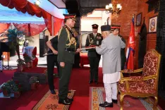 नेपाल के राष्ट्रपति पौडेल ने जनरल धीरज सेठ को नेपाली सेना की मानद 'जनरल' रैंक से नवाज़ा