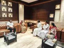 Nirmala Sitharaman arrives in Chennai, welcomed by BJP Tamil Nadu