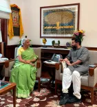Nirmala Sitharaman Meets BJP's Anil K Antony at Parliament