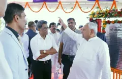 नालंदा: नीतीश कुमार ने भूटानी मंदिर में की पूजा, सालेपुर-राजगीर फोरलेन हाईवे निर्माण का किया शिलान्यास