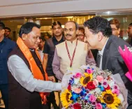 Odisha CM Majhi lands in Mumbai for India Chem 2026