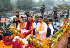 How did Patna welcome Nitin Nabin with a massive BJP roadshow?