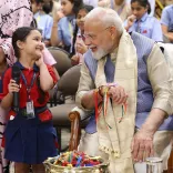 PM Modi celebrates Raksha Bandhan at 7, Lok Kalyan Marg