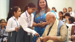 PM Modi celebrates Raksha Bandhan at Lok Kalyan Marg