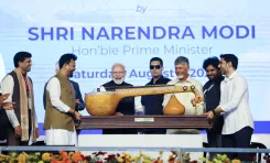 PM Modi Receives GI-Tagged Bobbili Ekanda Veena in Bhogapuram