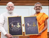 PM Modi unveils logo for Pejawar Math's Sri Vishwesha Tirtha Swamiji birth centenary