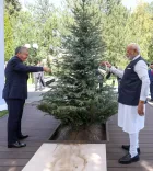 Modi, Mirziyoyev plant tree in Tashkent under 'Ek Ped Maa Ke Naam' initiative