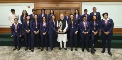 PM Narendra Modi meets Women’s ODI World Cup winning Indian women’s team