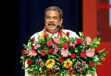 Pradhan hails book launch on revered Swamiji, links legacy to Viksit Bharat