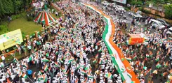 Pradhan leads Tiranga Padyatra in Sambalpur, honours freedom fighters