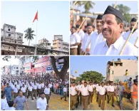 Pralhad Joshi joins RSS Vijayadashami march in Hubballi for 49th time