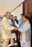 Pralhad Joshi meets AP CM Chandrababu Naidu at Parliament