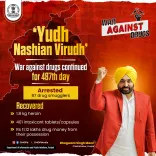 Punjab Police Arrests 87 Drug Smugglers on Day 487 of Yudh Nashian Virudh