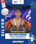 Puri Hails Ravi Kartik's Silver in Para Swimming 100m Backstroke