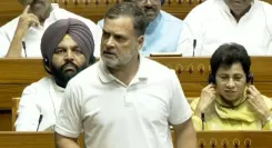 लोकसभा में हंगामा: राहुल गांधी के 'पैलेट गन' आरोप पर सदन स्थगित, रिजिजू ने माँगा सबूत