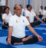 Rajnath Singh attends Yoga Day at Eastern Air Command