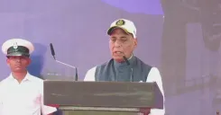 Rajnath Singh Commissions INS Mahendragiri in Visakhapatnam