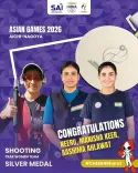 Rajnath Singh hails silver for India in Women's Trap Team shooting