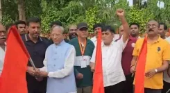 राष्ट्रीय खेल दिवस पर पटना के दीघा में 'फिट इंडिया' दौड़, पूर्व राज्यपाल गंगा प्रसाद और मंत्री रामकृपाल यादव ने की शिरकत