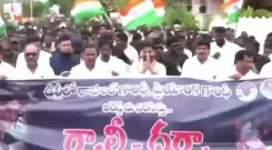 Revanth Reddy leads Kodangal dharna over Rahul, Priyanka detention