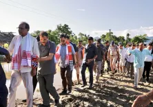 Rijiju, Shivraj Visit Flood-Hit Dhemaji in Assam