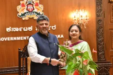 SBI Chief General Manager Meets CM Shivakumar at Vidhana Soudha