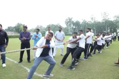 Seva Sankalp Abhiyan: Gujarat Dy CM Sanghavi plays football, flags off 500-strong bike rally to Dahod