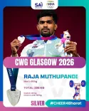 Shekhawat Congratulates Raja Muthupandi on CWG 2026 Silver
