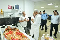 Shekhawat Reviews AIIMS Jodhpur Trauma Centre Under Construction