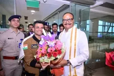 शुभांशु शुक्ला का लखनऊ आगमन पर हुआ भव्य स्वागत