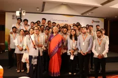Sitharaman Meets PM Internship Scheme Interns in Delhi
