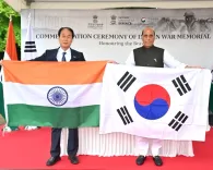 सियोल में 'इंडियन वॉर मेमोरियल' का उद्घाटन, राजनाथ सिंह ने कोरियाई युद्ध के भारतीय वीरों को दी श्रद्धांजलि