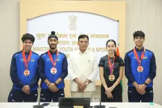 Anahat Singh felicitated by Sports Min Mandaviya after World Jr. Squash gold