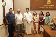 Tamil Nadu CM Joseph Vijay meets Mathrubhumi MD Shreyams Kumar