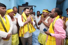Tejashwi Yadav attends Baba Bhuiya puja in Vaishali