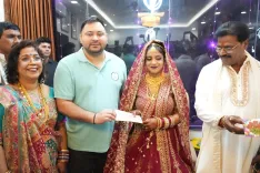 Tejashwi Yadav attends wedding of RJD MLC Kartik Master's daughter