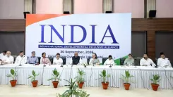 Tejashwi Yadav leads INDIA bloc meet over poll fraud claims