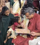 Tharoor leads Vidyarambham for 60+ children in Thiruvananthapuram