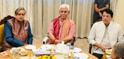 Tharoor Meets J&K Lt Gov Manoj Sinha in Delhi