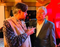 Tharoor Meets Nandan Nilekani at Netflix Dinner