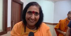 Sadhvi Ritambhara slams Sonia Gandhi over Vande Mataram row at Congress HQ