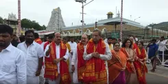 तिरुमाला मंदिर में घनश्याम तिवारी: 23 सदस्यीय संसदीय दल ने की विकसित भारत 2047 के लिए प्रार्थना