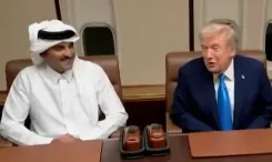 Trump meets Qatar Emir on Air Force 1 during stopover; gets Gaza troop assurance 