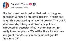 Trump Offers US Aid After Two Major Earthquakes Hit Venezuela