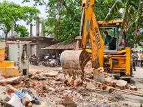 Yamuna floodplains: 40,000 sq m of illegal structures razed in Greater Noida