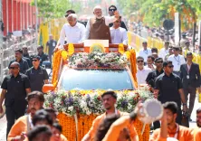 PM Modi's Vadodara road show draws massive crowd, city turns saffron