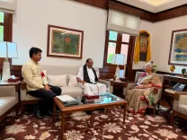 Vaiko, Durai Vaiko Call on FM Sitharaman at Parliament House